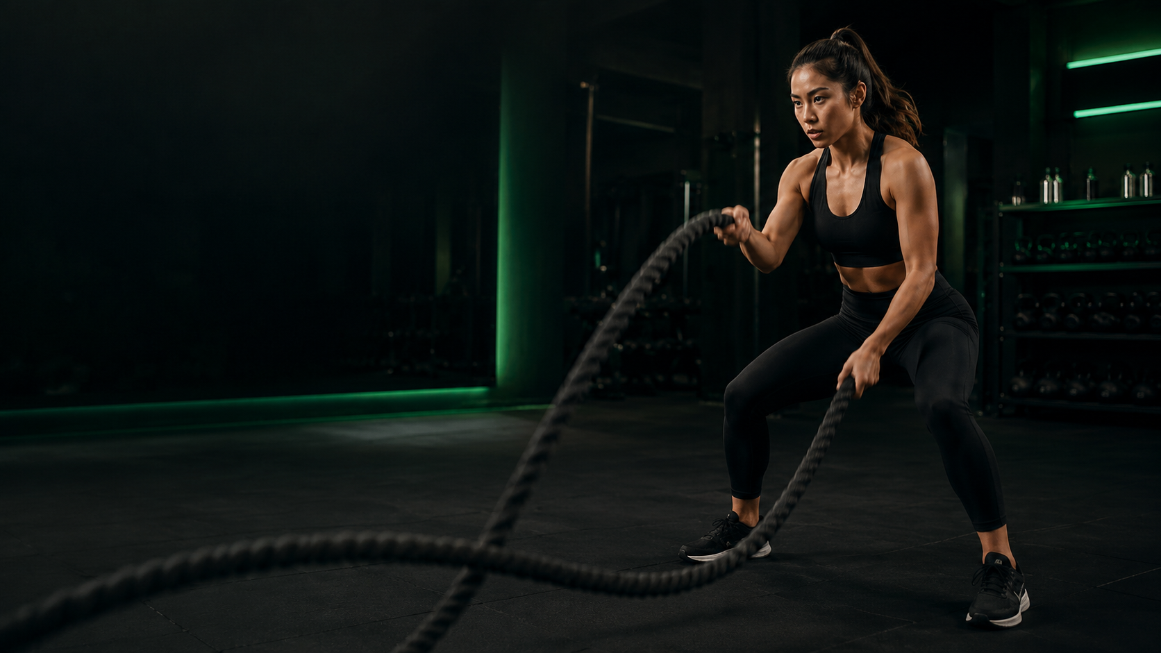 Lean strength battle rope